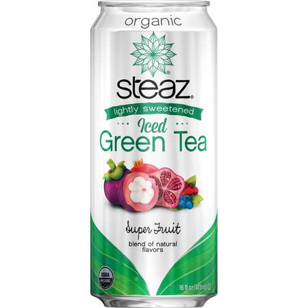 STEAZ Steaz Organic Iced Tea Super Fruit 16 oz., PK12 093009